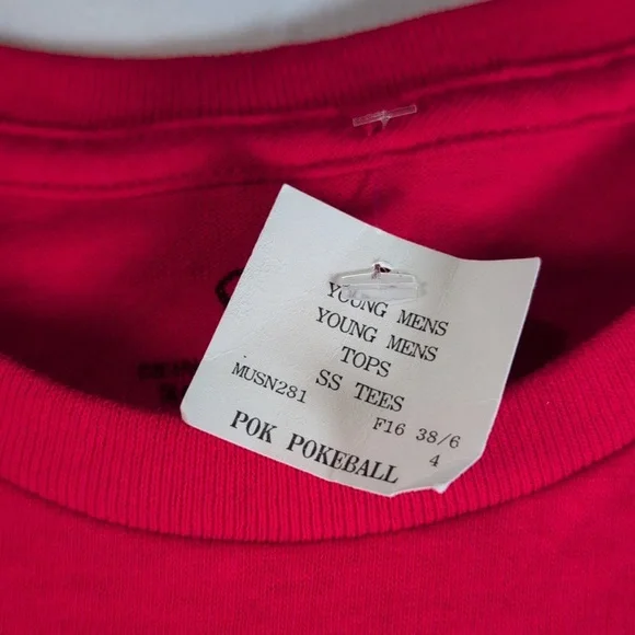 Pokemon Pokeball Red Short Sleeve Young Men's T-Shirt Size Large - Picture 2 of 7